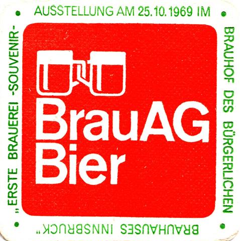 linz o-a brau ag brau ag 7a (quad195-erste brauerei souvenir-1969-grnrot)
